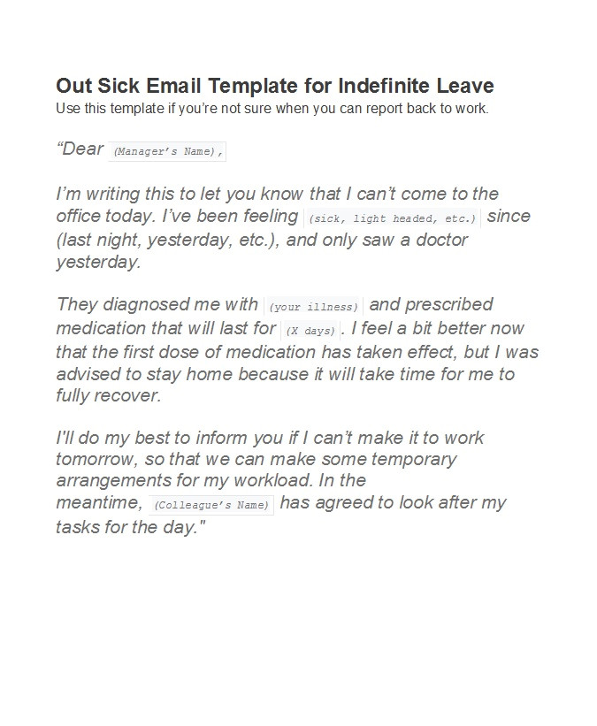 sick leave emails
