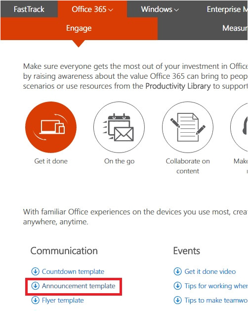 office 365 welcome message