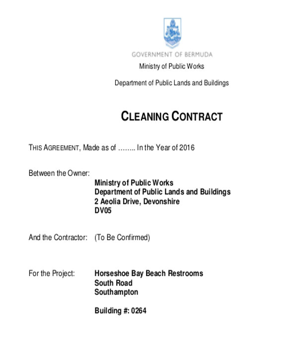 cleaning contract templates