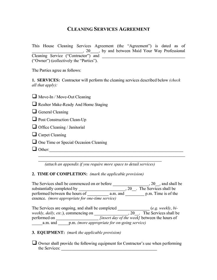 cleaning business forms