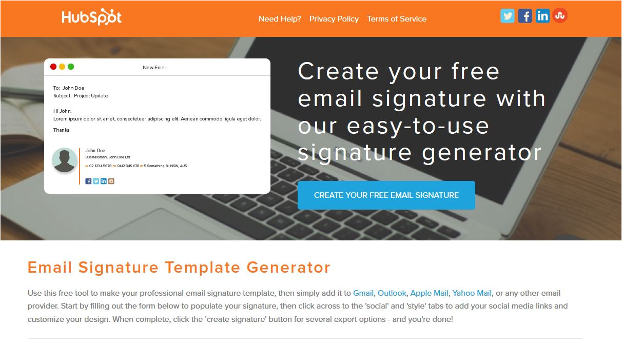 free modern html email signature generators