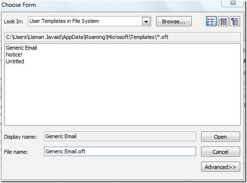 create use email templates in outlook 2010
