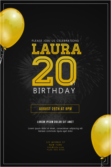 birthday party invitation flyer template design