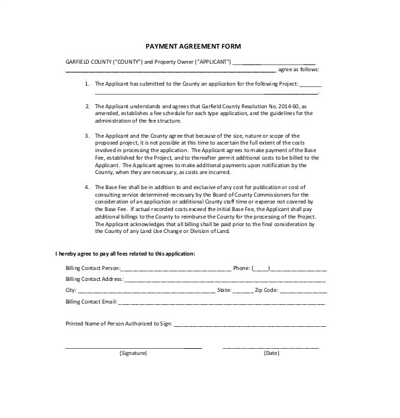 payment agreement template