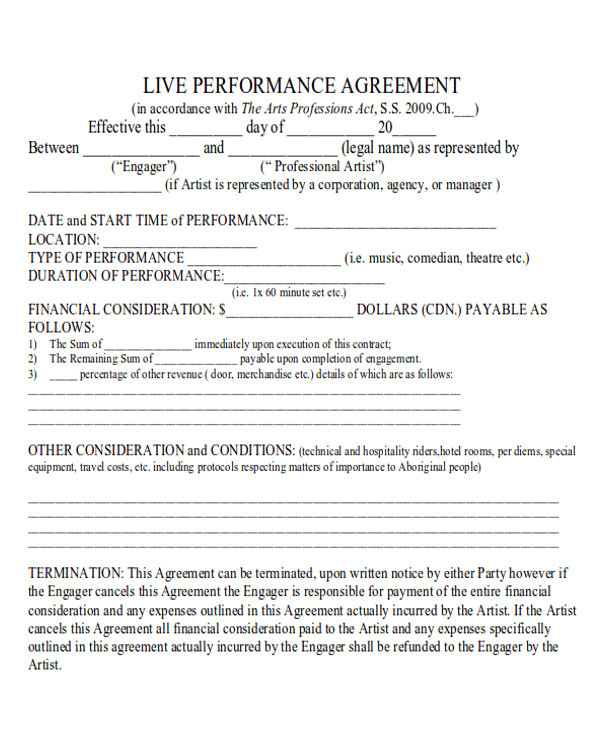 performance agreement contract