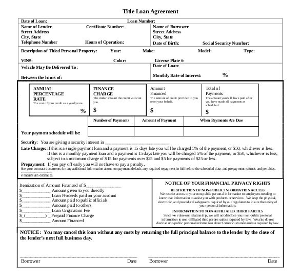 loan contract template