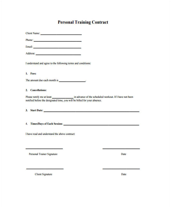 training contract template
