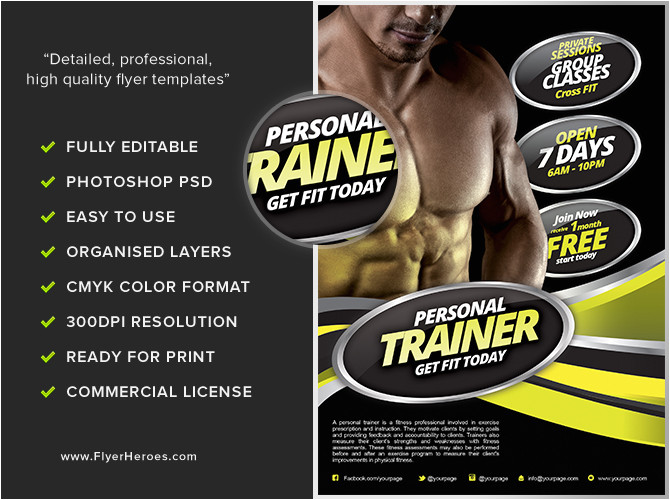 Personal Training Flyer Templates Free Personal Fitness Flyer Template Flyerheroes