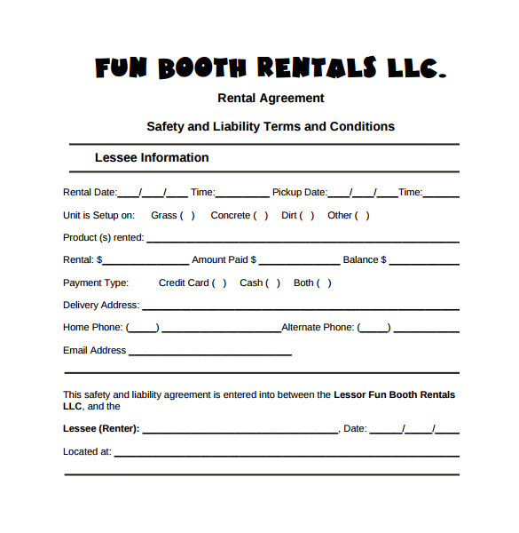 sample booth rental agreement