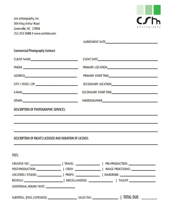 Photographer Contract Templates 22 Photography Contract Templates Word Pdf Apple