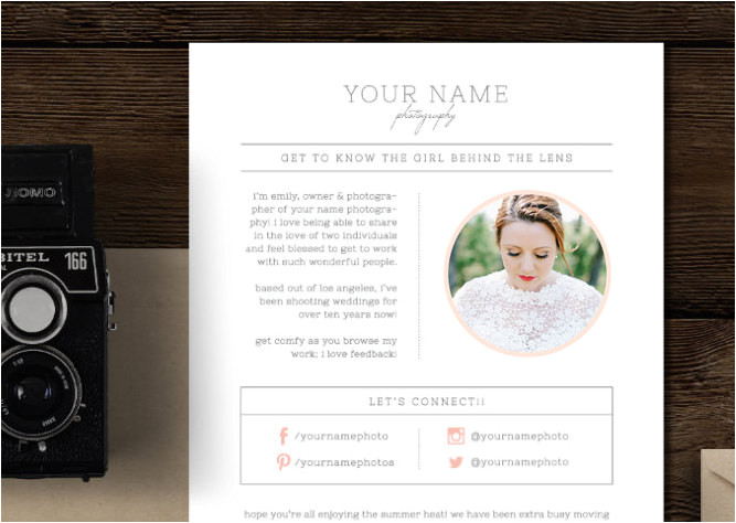 email newsletter template for photographers wedding planners photography marketing templates magazine style newsletter m0210