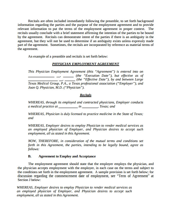 physician employment agreement
