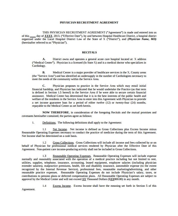 physician employment agreement