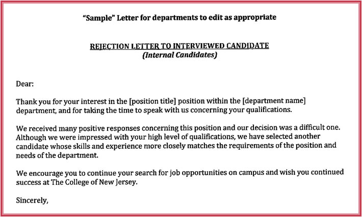 rejection letters