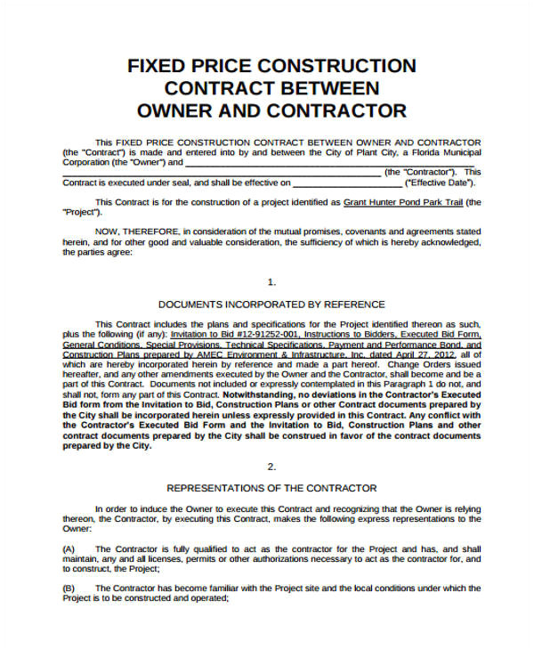 sample contract agreement forms