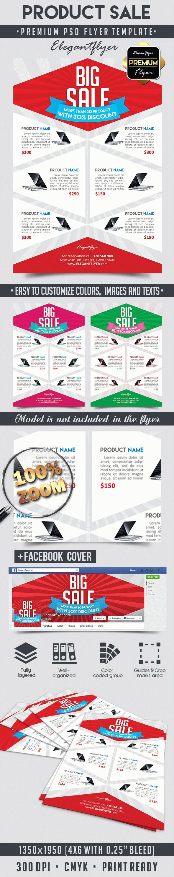 product sale flyer psd template facebook cover