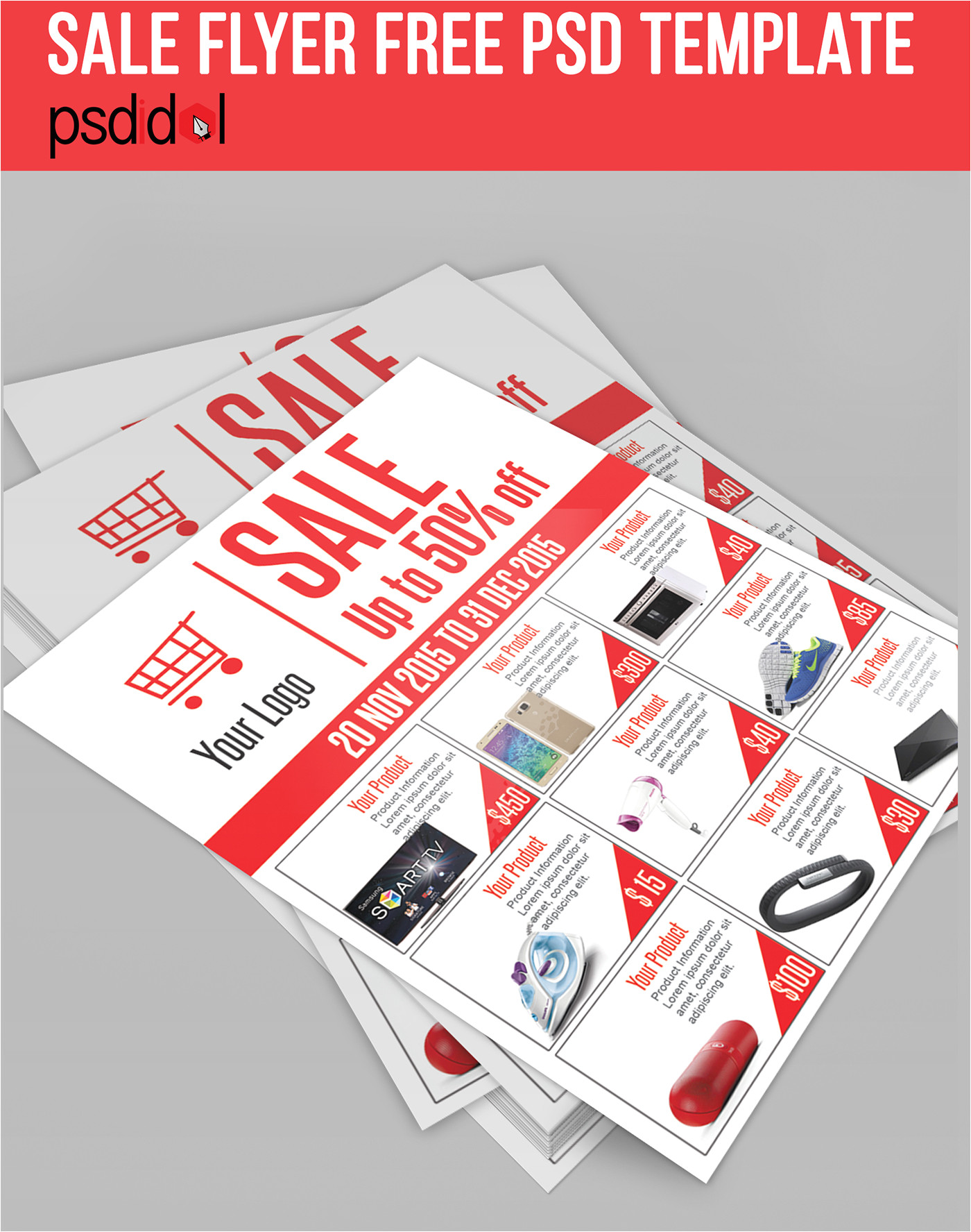 sale flyer free psd template download