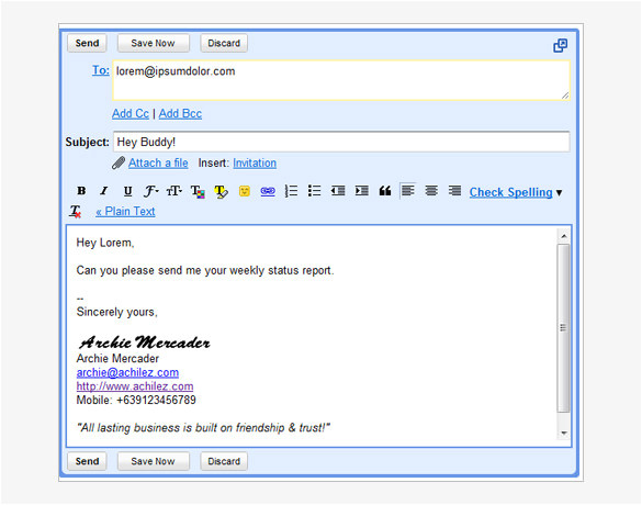 Professional Email Templates for Gmail 29 Gmail Signature Templates Samples Examples format