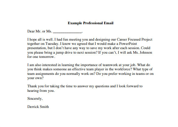 professional email template