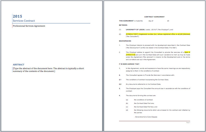 Professional Services Contract Templates Free 1 Professional Services Contract Templates Free Professional Services Contract Template Microsoft Word