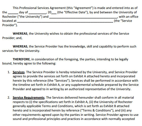 professional services agreement template