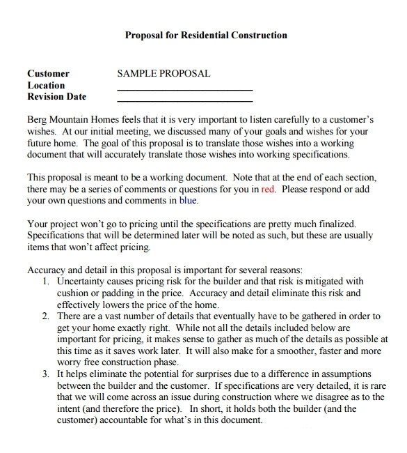 contractor proposal template