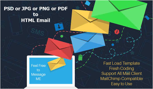convert jpg or png or pdf of psd to html email template