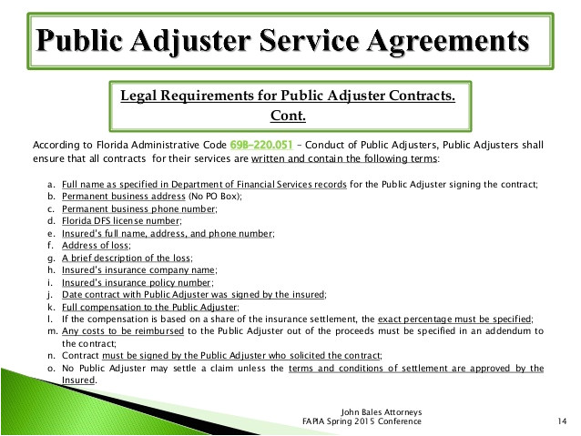 Public Adjuster Contract Template Don 39 T Drop the Ball On Contract Requirements and