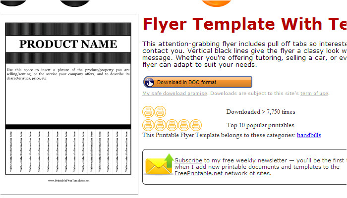 Pull Tab Flyer Templates Free June 2014 Af Templates Page 2