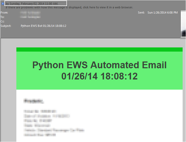 sending an email on microsoft exchange with python