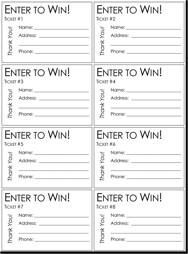 raffle ticket templates