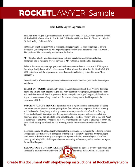 Real Estate Agent Contract Template Real Estate Agent Contract Independent Contractor