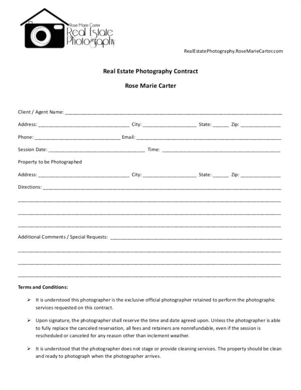 Real Estate Photography Contract Template 23 Photography Contract Templates and Samples In Pdf