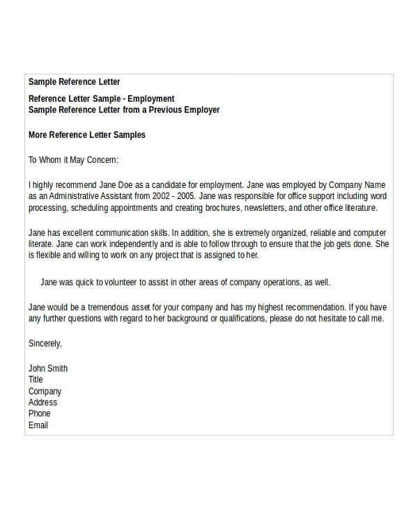 Reference Request Email Template 6 Credit Reference Letter Templates Free Sample
