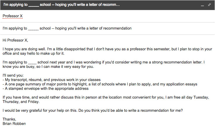 how to request a letter of recommendation for grad school