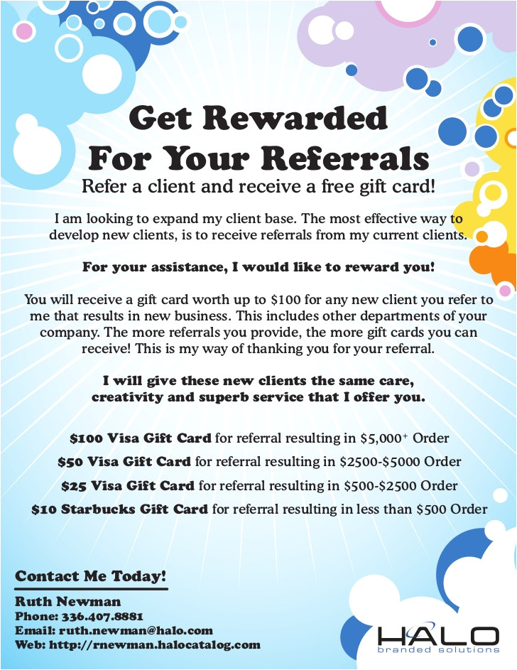 referral flyer gift card