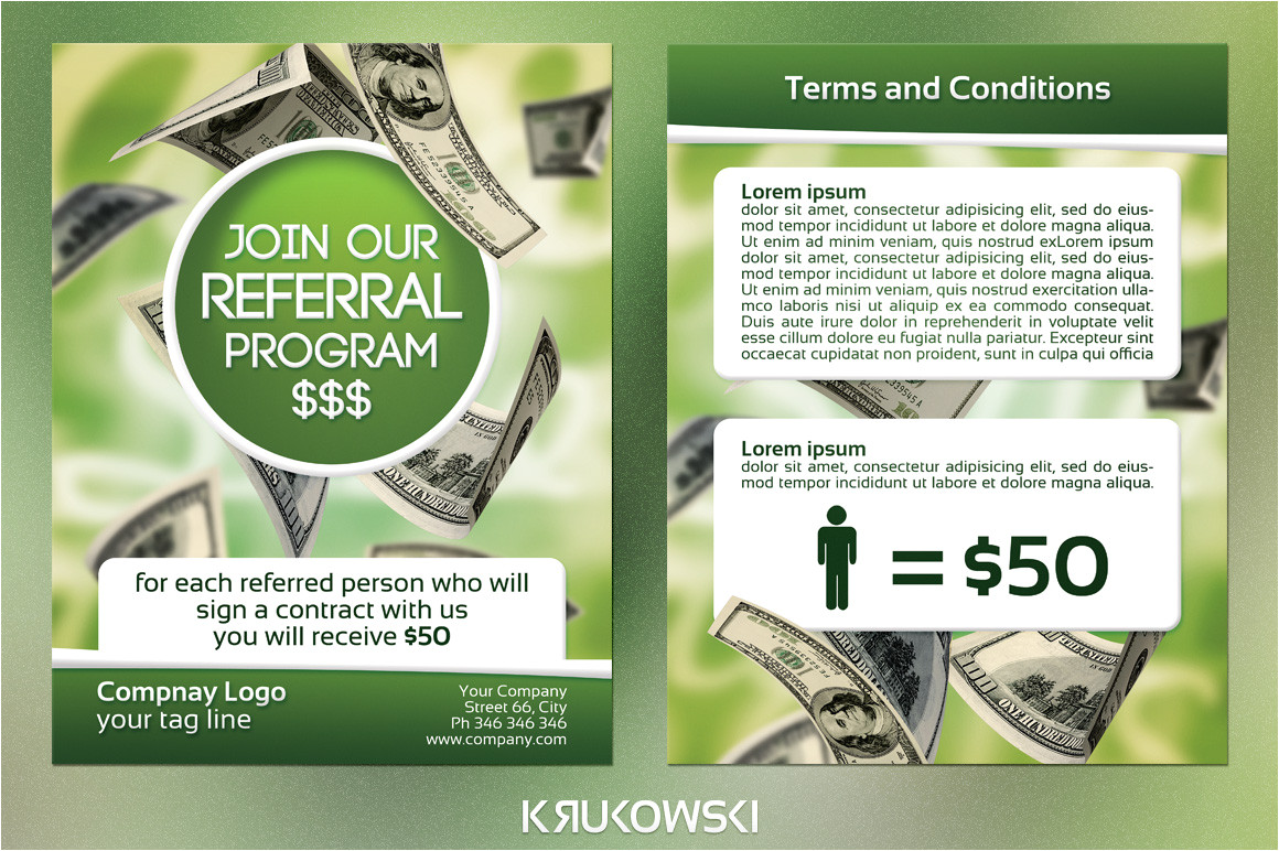 Referral Program Flyer Template Referral Program 2 Sided Flyer Flyer Templates On