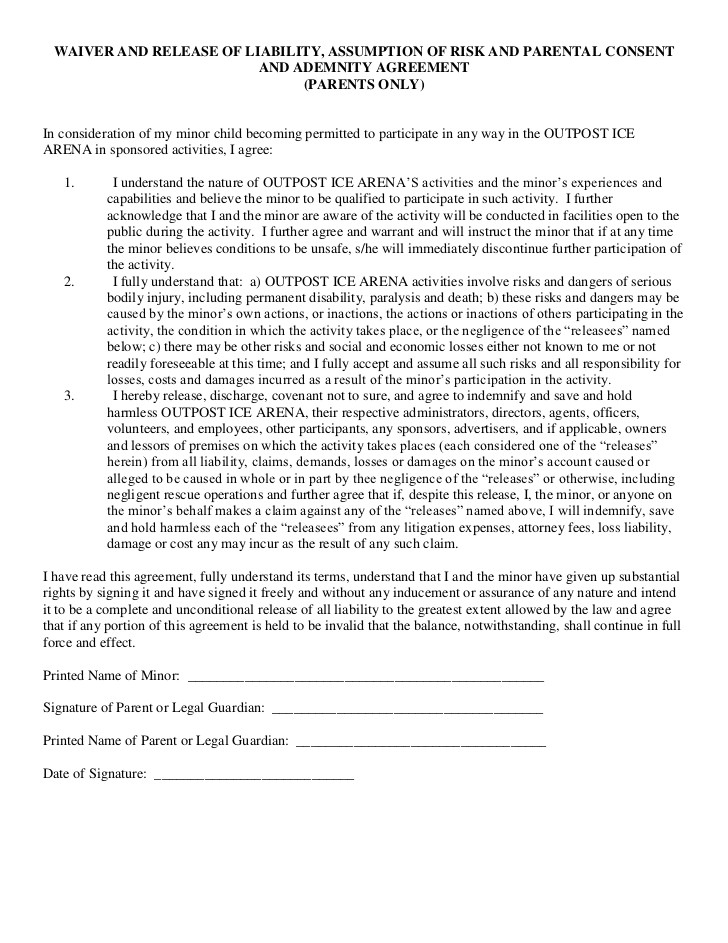 release and waiver of liability agreement