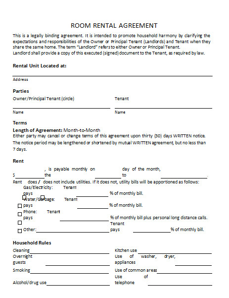 Rent A Room Contract Template Ireland Rental Agreement Template 25 Templates to Write Perfect