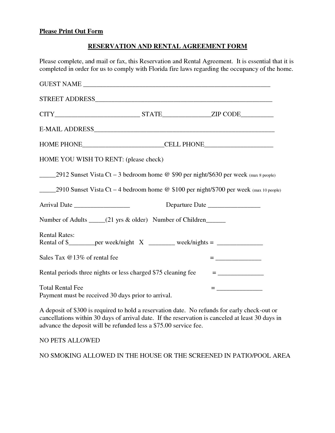 Rental Contract Template California Free Rental Agreement Template California Vehicle Uk Pdf