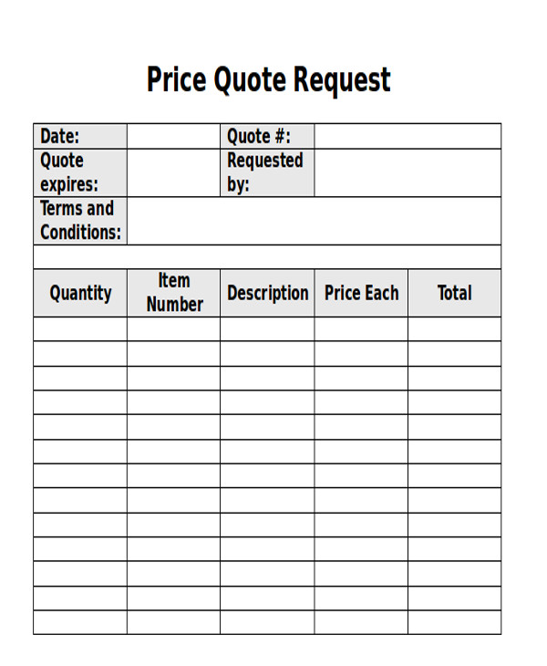quote request form