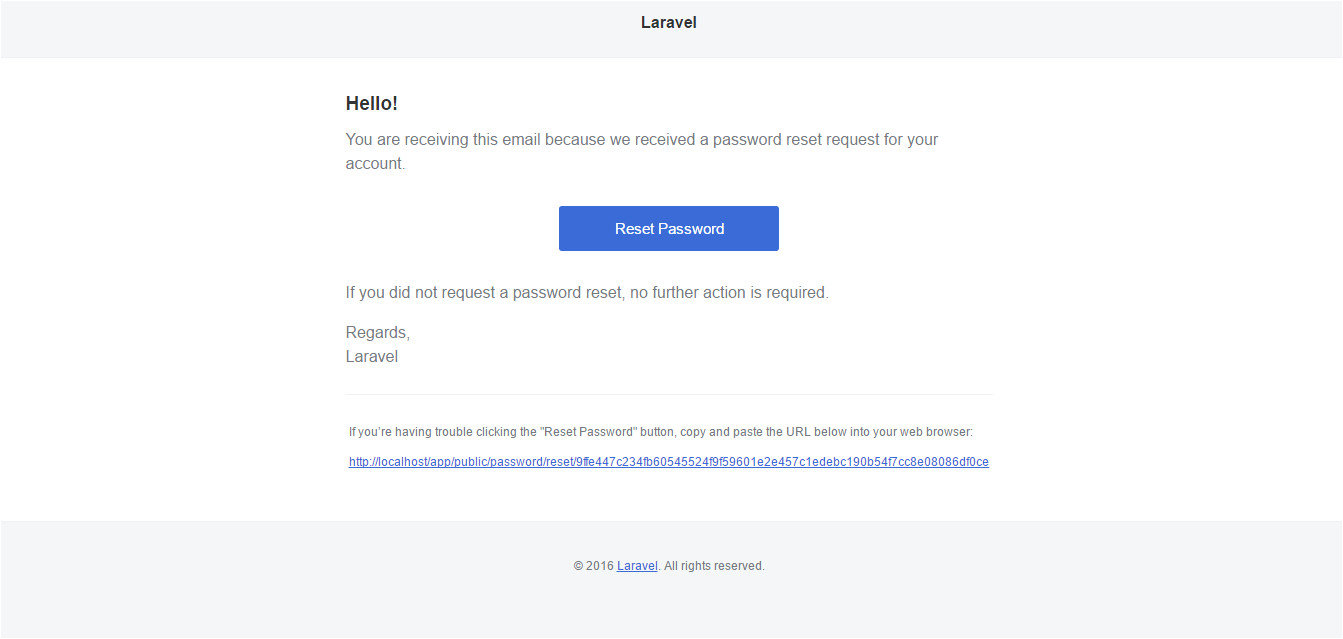 replace password reset mail template with custom template laravel 5 3