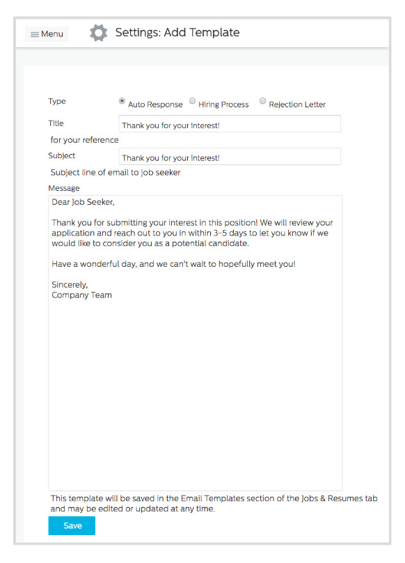 how to set up auto response email templates