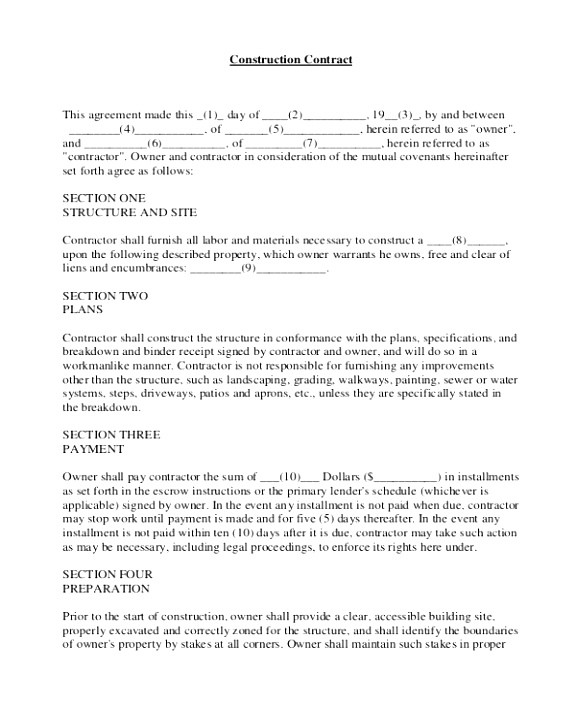 responsibility contract template