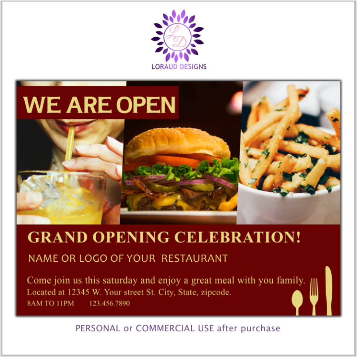 restaurant grand opening flyer