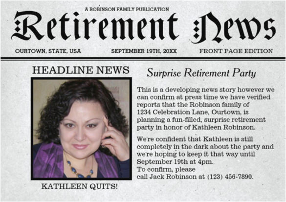 Retirement Flyer Template Powerpoint 1 Retirement Flyer Template Powerpoint 12 Newspaper Front Page Templates Free Sample Example