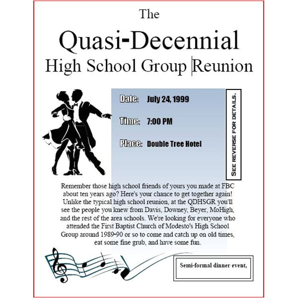 Reunion Flyer Template Free High School Reunion Flyers A Nice Selection Of