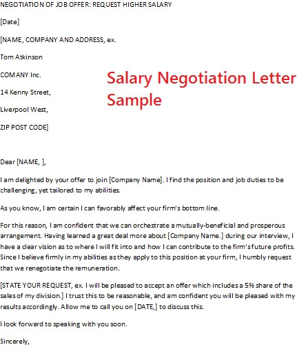 salary negotiation letter sample