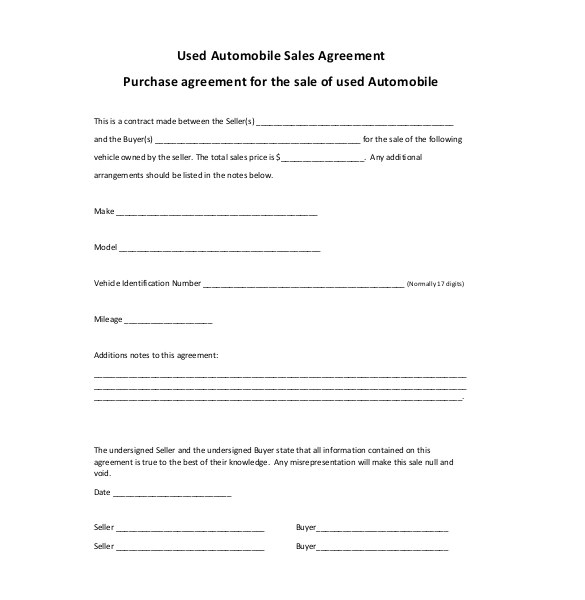 sales agreement