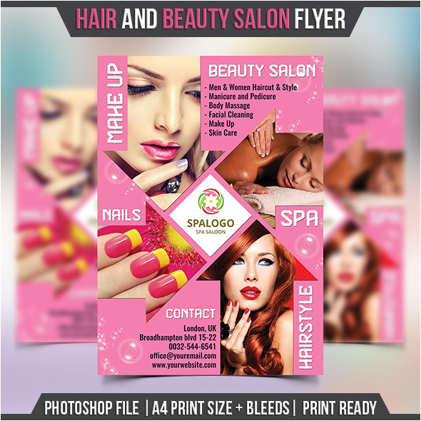 hair and beauty salon flyer psd template